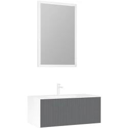 Orka Cube 100 Cm Mat Gri Banyo Dolabı Takımı