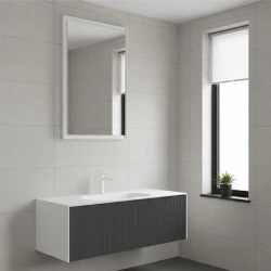 Orka Cube 120 Cm Mat Antrasit Banyo Dolabı Takımı