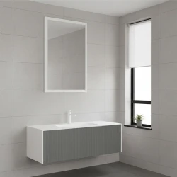 Orka Cube 120 Cm Mat Gri Banyo Dolabı Takımı