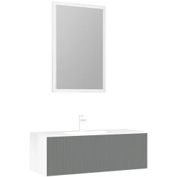 Orka Cube 120 Cm Mat Gri Banyo Dolabı Takımı
