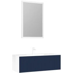 Orka Cube 120 Cm Mat Lacivert Banyo Dolabı Takımı