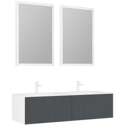 Orka Cube 160 Cm Mat Antrasit Banyo Dolabı Takımı