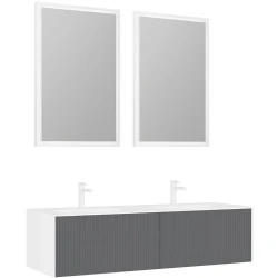 Orka Cube 160 Cm Mat Gri Banyo Dolabı Takımı