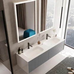 Orka Cube 160 Cm Mat Gri Banyo Dolabı Takımı