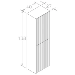 Orka Cube 40 Cm Mat Lacivert Boy Dolabı