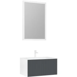 Orka Cube 80 Cm Mat Antrasit Banyo Dolabı Takımı