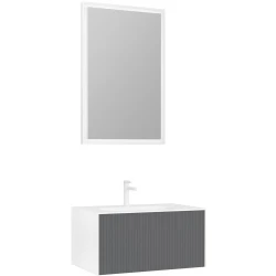 Orka Cube 80 Cm Mat Gri Banyo Dolabı Takımı