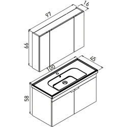 Orka Desna 100 Cm Budva Banyo Dolabı Takımı - 5008729