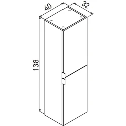 Orka Desna 40 Cm Mat Antrasit Boy Dolabı