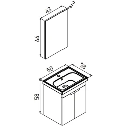 Orka Desna 50 Cm Budva Banyo Dolabı Takımı - 5007911
