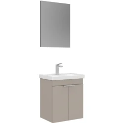 Orka Desna 50 Cm Mat Bej Banyo Dolabı Takımı - 5008559