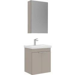 Orka Desna 50 Cm Mat Bej Banyo Dolabı Takımı - 5009176