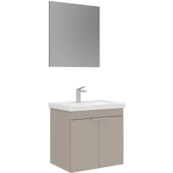 Orka Desna 60 Cm Mat Bej Banyo Dolabı Takımı - 5008564