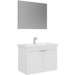 Orka Desna 80 Cm Mat Beyaz Banyo Dolabı Takımı - 5008548