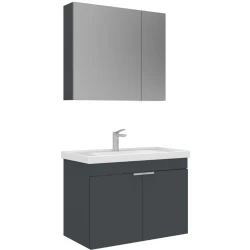 Orka Desna 90 Cm Mat Antrasit Banyo Dolabı Takımı - 5007934