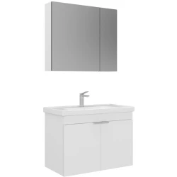 Orka Desna 90 Cm Mat Beyaz Banyo Dolabı Takımı - 5007925