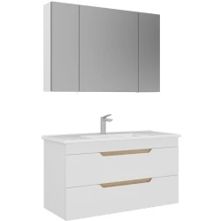 Orka Lena 100 Cm Mat Beyaz Banyo Dolabı Takımı - 5008795