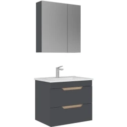 Orka Lena 65 Cm Mat Antrasit Banyo Dolabı Takımı - 5008032