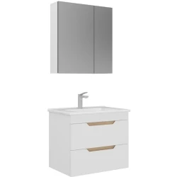 Orka Lena 65 Cm Mat Beyaz Banyo Dolabı Takımı - 5008803