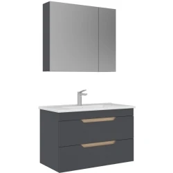 Orka Lena 85 Cm Mat Antrasit Banyo Dolabı Takımı - 5008036