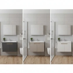 Orka Lena 85 Cm Mat Beyaz Banyo Dolabı Takımı - 5008811