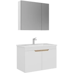 Orka Lena 85 Cm Mat Beyaz Banyo Dolabı Takımı - 5008811