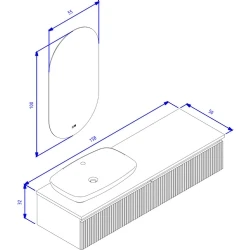 Orka Lentia 160 Cm Mat Kaşmir Banyo Dolabı Takımı