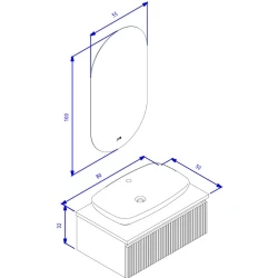 Orka Lentia 80 Cm Mat Beyaz Banyo Dolabı Takımı