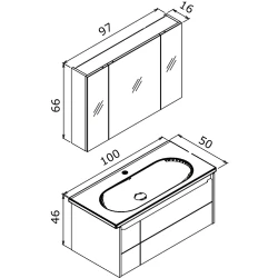 Orka Likya 100 Cm Mat Beyaz Banyo Dolabı Takımı
