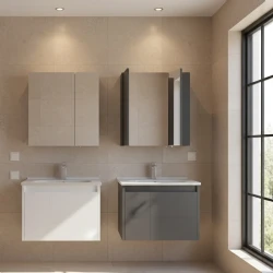 Orka Likya 65 Cm Mat Antrasit Banyo Dolabı Takımı