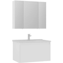 Orka Likya 80 Cm Mat Beyaz Banyo Dolabı Takımı