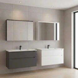 Orka Messina 100 Cm Mat Antrasit Banyo Dolabı Takımı - 5007143