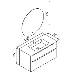 Orka Messina 100 Cm Mat Kaşmir Banyo Dolabı Takımı - 5007132