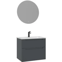 Orka Messina 65 Cm Mat Antrasit Banyo Dolabı Takımı - 5006656