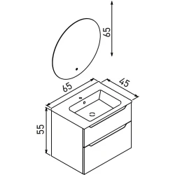Orka Messina 65 Cm Mat Antrasit Banyo Dolabı Takımı - 5006656