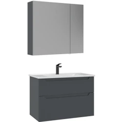 Orka Messina 85 Cm Mat Antrasit Banyo Dolabı Takımı - 5007138