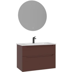 Orka Messina 85 Cm Mat Kırmızı Banyo Dolabı Takımı - 5006658