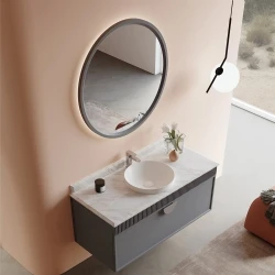 Orka Molino 120 Cm Gri Banyo Dolabı Takımı (Krom Kulp) Hemen Al