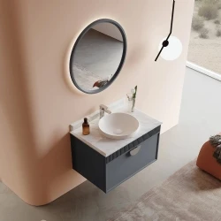 Orka Molino 80 Cm Antrasit Banyo Dolabı Takımı (Krom Kulp) Hemen Al