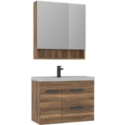 Orka Nova 80 Cm Tesbih Ceviz Banyo Dolabı Takımı