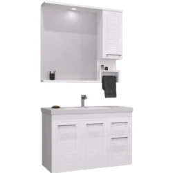 Orka Perge 100 Cm Beyaz Banyo Dolabı Takımı