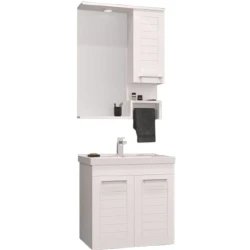 Orka Perge 65 Cm Beyaz Banyo Dolabı Takımı