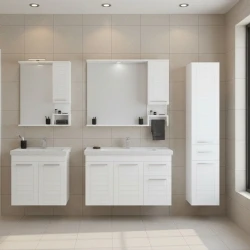 Orka Perge 85 Cm Beyaz Banyo Dolabı Takımı