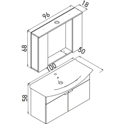 Orka Purus 100 Cm Beyaz Banyo Dolabı Takımı - 5007974
