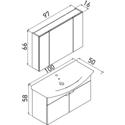 Orka Purus 100 Cm Beyaz Banyo Dolabı Takımı - 5008348