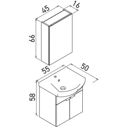 Orka Purus 55 Cm Beyaz Banyo Dolabı Takımı - 5008335 Hemen Al