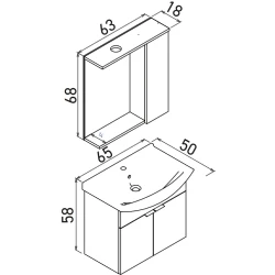 Orka Purus 65 Cm Antrasit Banyo Dolabı Takımı - 5007983
