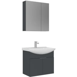 Orka Purus 65 Cm Antrasit Banyo Dolabı Takımı - 5008338
