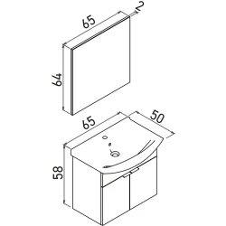 Orka Purus 65 Cm Beyaz Banyo Dolabı Takımı - 5008322