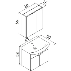 Orka Purus 65 Cm Budva Banyo Dolabı Takımı - 5008337